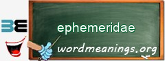 WordMeaning blackboard for ephemeridae